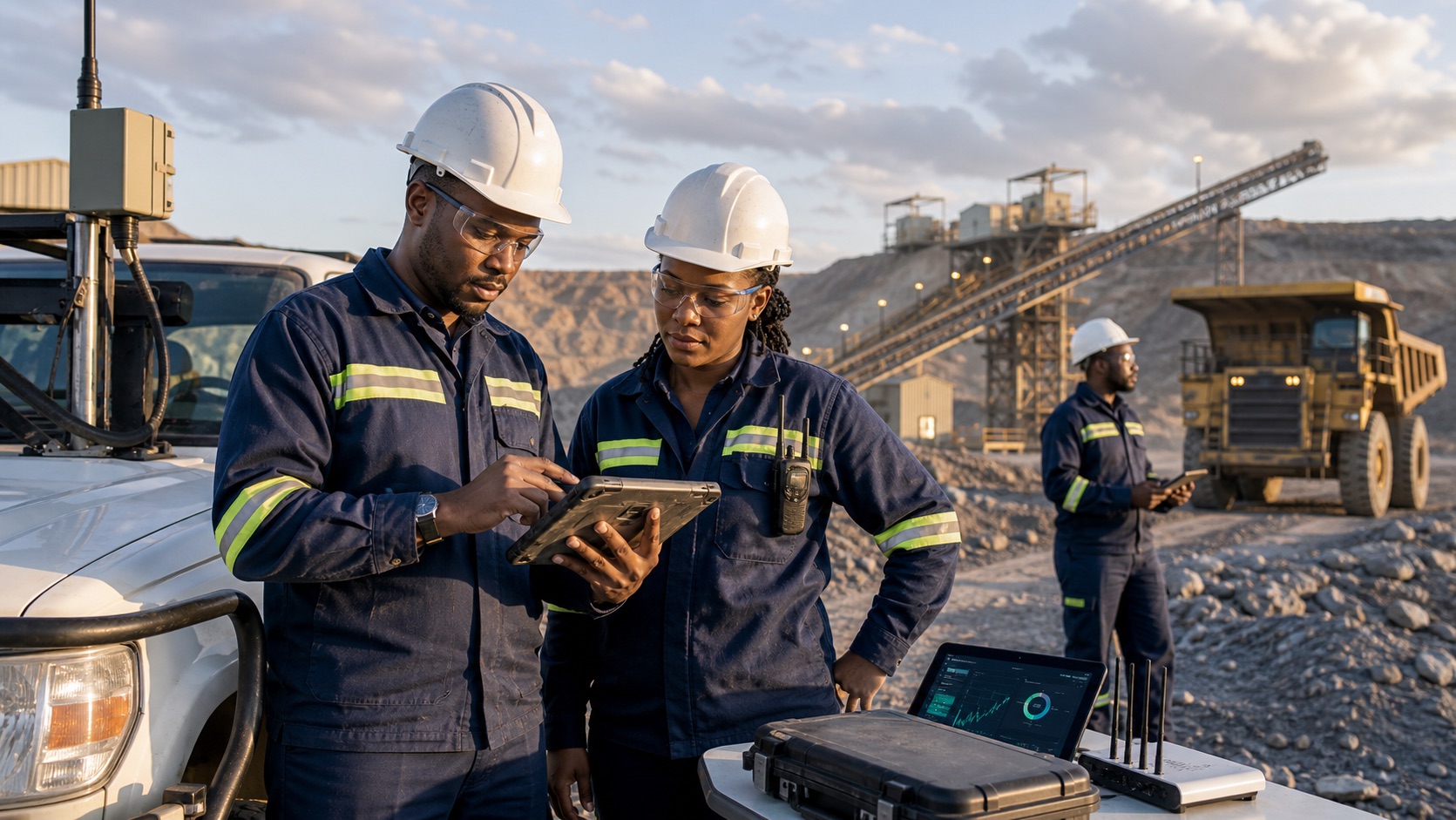 Field operations engineers supporting remote site connectivity